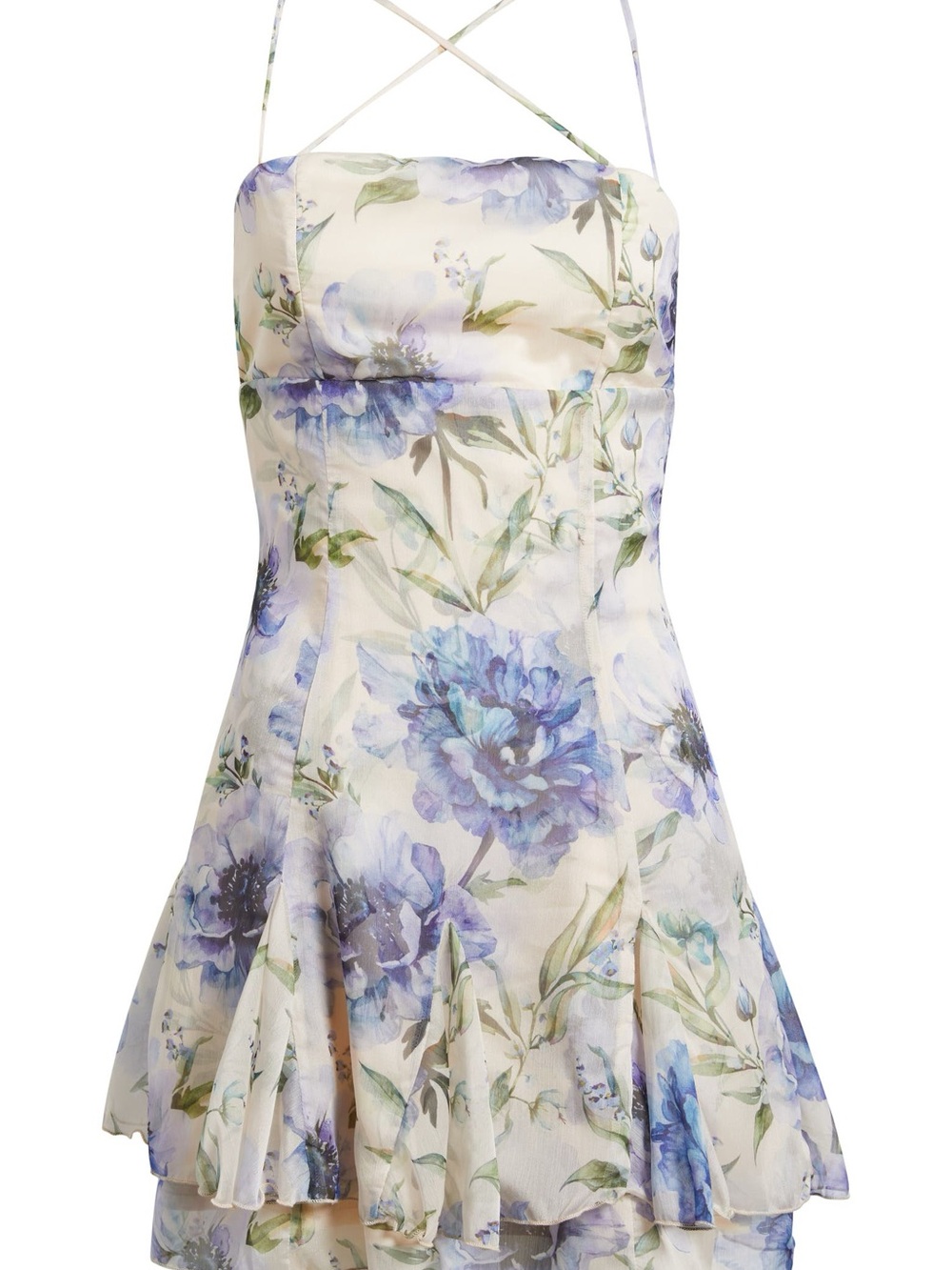 Lulus Bria Chiffon Ruffle Minidress - Size L - Brand New